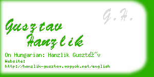 gusztav hanzlik business card